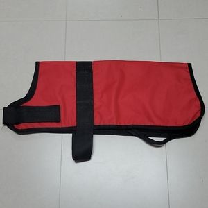Red Dog Rain Coat - Size M - Leg Openings - Fleece Lining